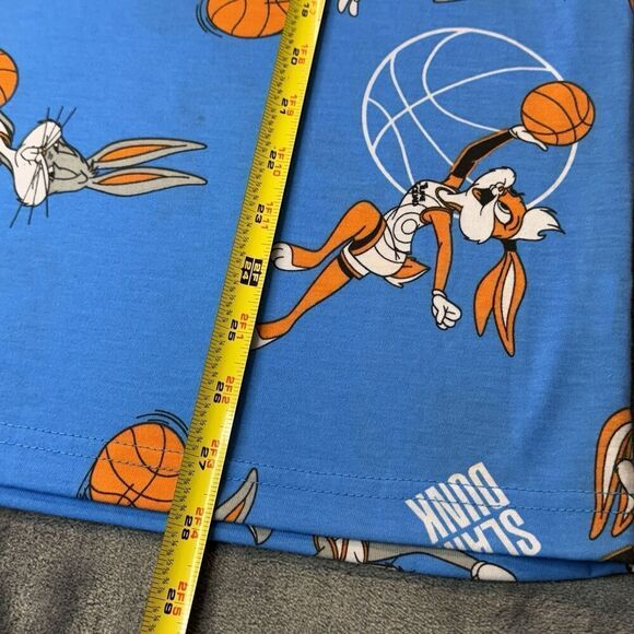 Space Jam Sz L Tune Squad Slam Dunk Shirt A New Legacy Print All Over Blue 0230 - Picture 8 of 10